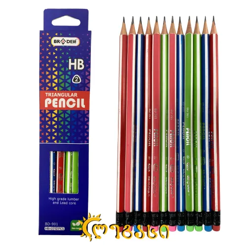 უბრალო ფანქარი ნომრიანი საშლელით 12 ცალი HB