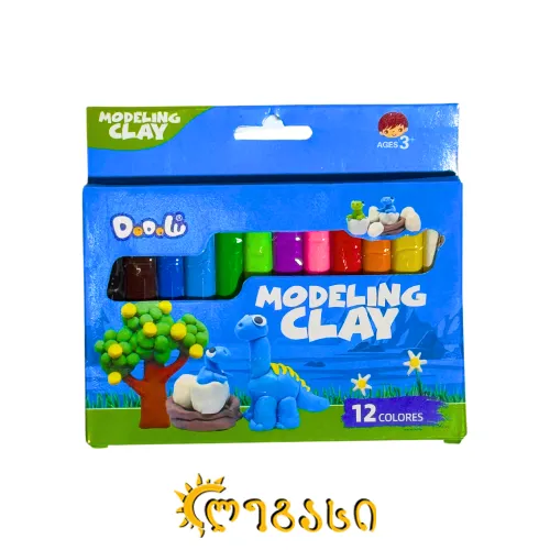 პლასტელინი (12 ფერი) MODELING CLAY