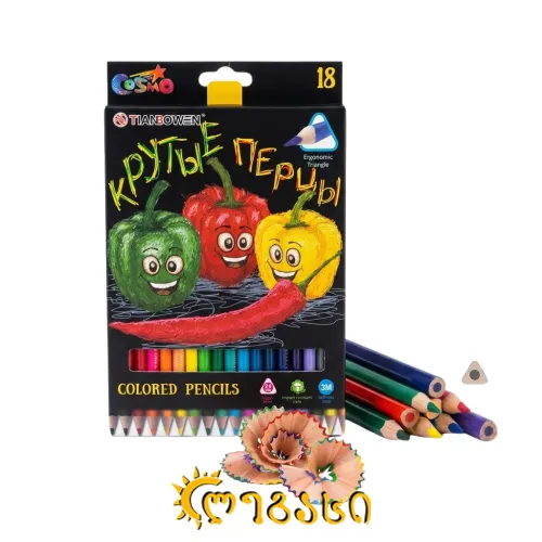 ფერადი ფანქარი 18 ფერი