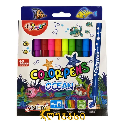 ფლომასტერი 12 ფერი