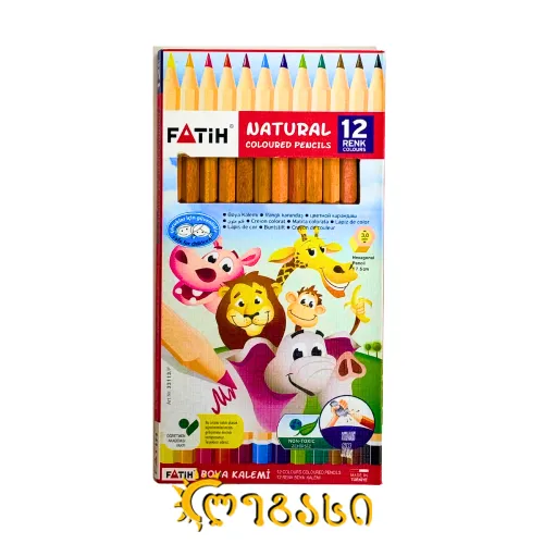 ფერადი ფანქრების ნაკრები (12 ფერი)