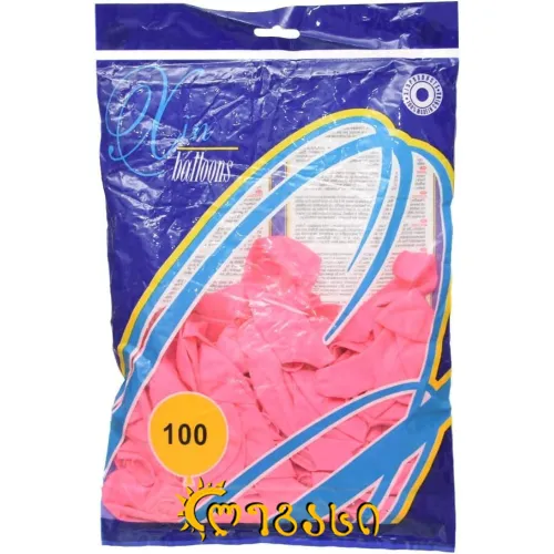 გასაბერი ბუშტი 100ც (ვარდისფერი)