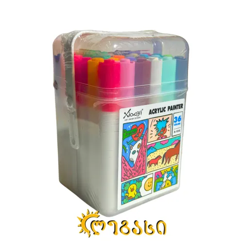 აკრილის სამხატვრო მარკერები (36 ფერი)