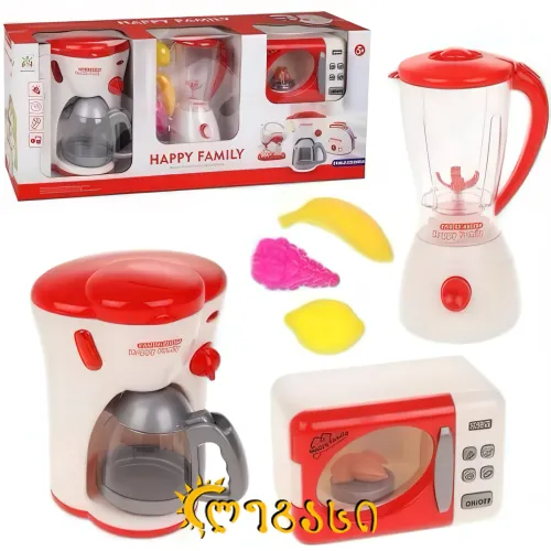 სათამაშო სამზარეულოს ნაკრები (წყლის მადუღარა/ბლენდერი/მიკროტალღური ღუმელი)