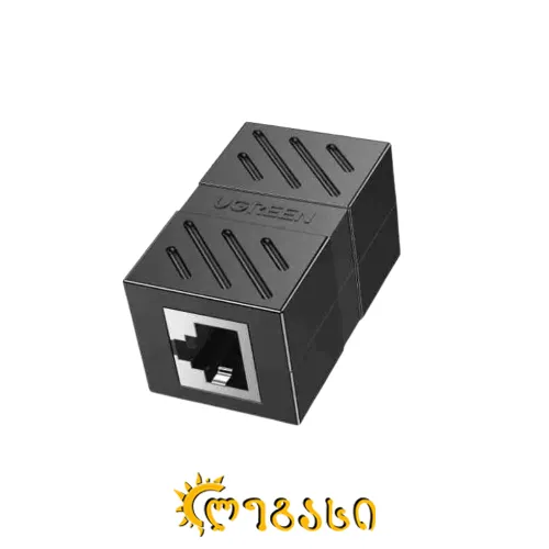 UGREEN, NW114 UGREEN (20390)  RJ 45 Network Keystone Jack In-Line Coupler Female to Female 1pcs (Black).